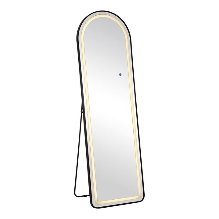 LED-8 Καθρέπτης Τοίχου-Δαπέδου Φωτιζόμενος, Αλουμίνιο Μαύρο, Αφής με 3 επιλογές φωτισμού