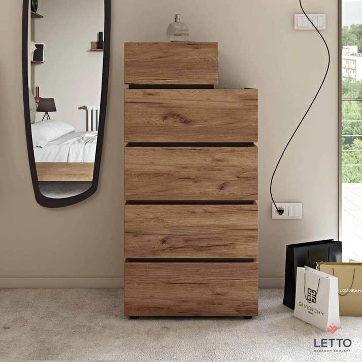 LOFT Συρταριέρα με 5 Συρτάρια Ελληνικής Κατασκευής 60x45xH126cm 