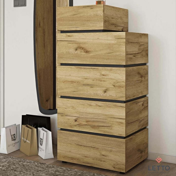 LOFT Συρταριέρα με 5 Συρτάρια Ελληνικής Κατασκευής 60x45xH126cm 