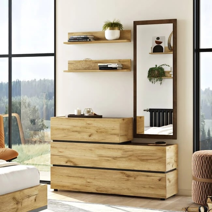 LOFT Τουαλέτα με 3 Συρτάρια Ελληνικής Κατασκευής 120x45xH80cm