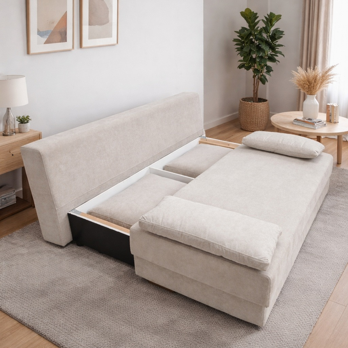 Lux Τριθέσιος Καναπές - Κρεβάτι 190x90x75cm