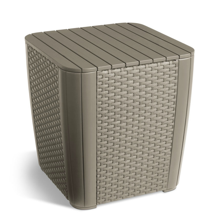 ΤΡΑΠΕΖΑΚΙ ΕΞΩΤΕΡΙΚΟΥ ΧΩΡΟΥ ΜΕ ΣΧΕΔΙΟ FLAT WICKER ΚΑΙ ΑΠΟΘΗΚΕΥΤΙΚΟ ΧΩΡΟ LUZON