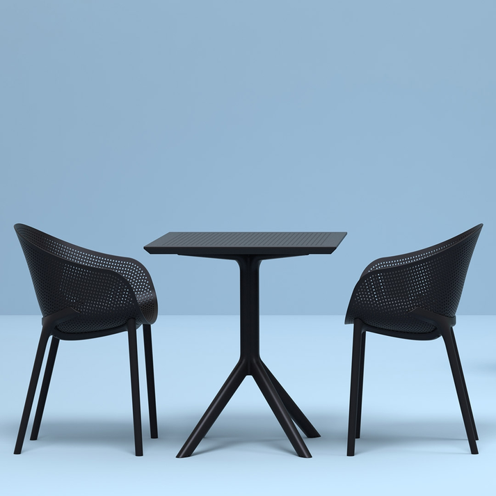 SKY BLACK 80X80X74εκ. ΤΡΑΠΕΖΙ ΠΟΛ/ΝΙΟΥ