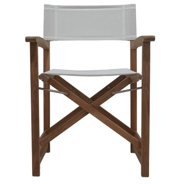 DOPO Πολυθρόνα Σκηνοθέτη Από Ξύλο Teak Με Taupe Textiline 58x52x86cm