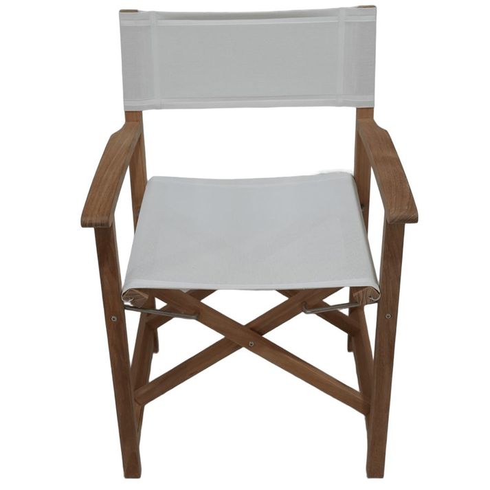 DOPO Πολυθρόνα Σκηνοθέτη Από Ξύλο Teak Με Taupe Textiline 58x52x86cm