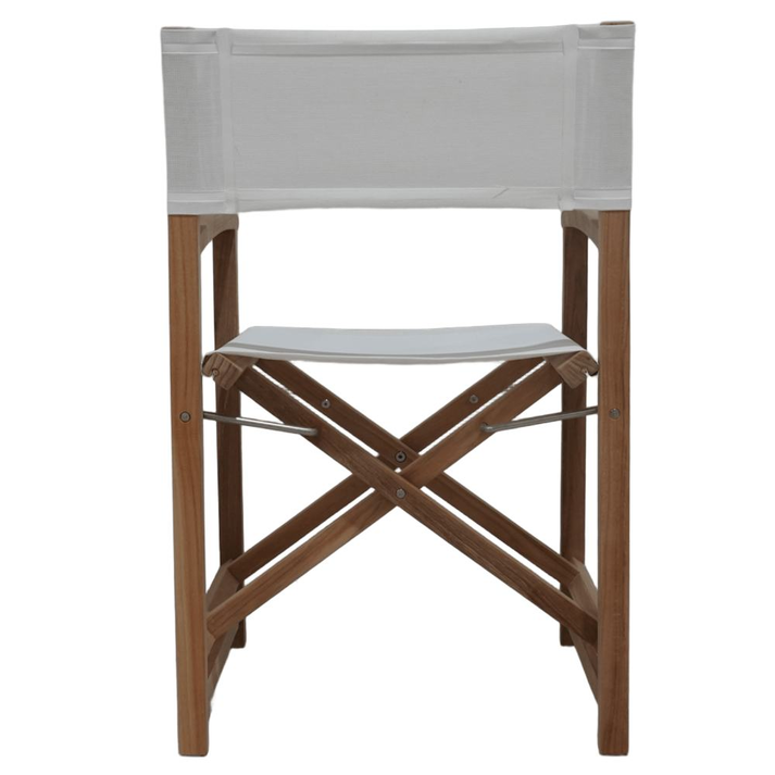 DOPO Πολυθρόνα Σκηνοθέτη Από Ξύλο Teak Με Taupe Textiline 58x52x86cm