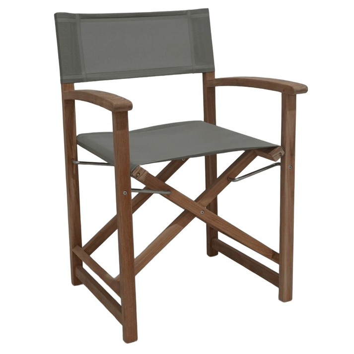DOPO Πολυθρόνα Σκηνοθέτη Teak Με Taupe Textiline 58x52x86cm