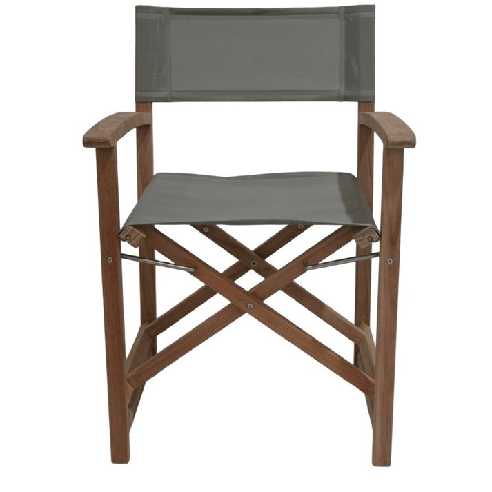 DOPO Πολυθρόνα Σκηνοθέτη Teak Με Taupe Textiline 58x52x86cm