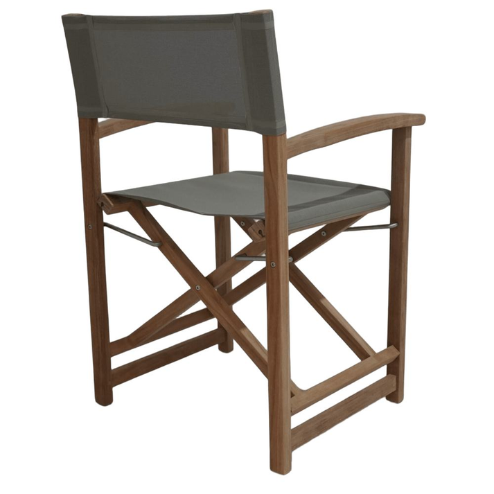 DOPO Πολυθρόνα Σκηνοθέτη Teak Με Taupe Textiline 58x52x86cm