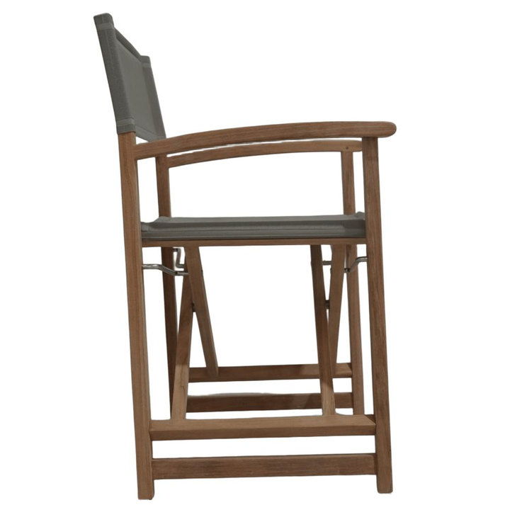 DOPO Πολυθρόνα Σκηνοθέτη Teak Με Taupe Textiline 58x52x86cm