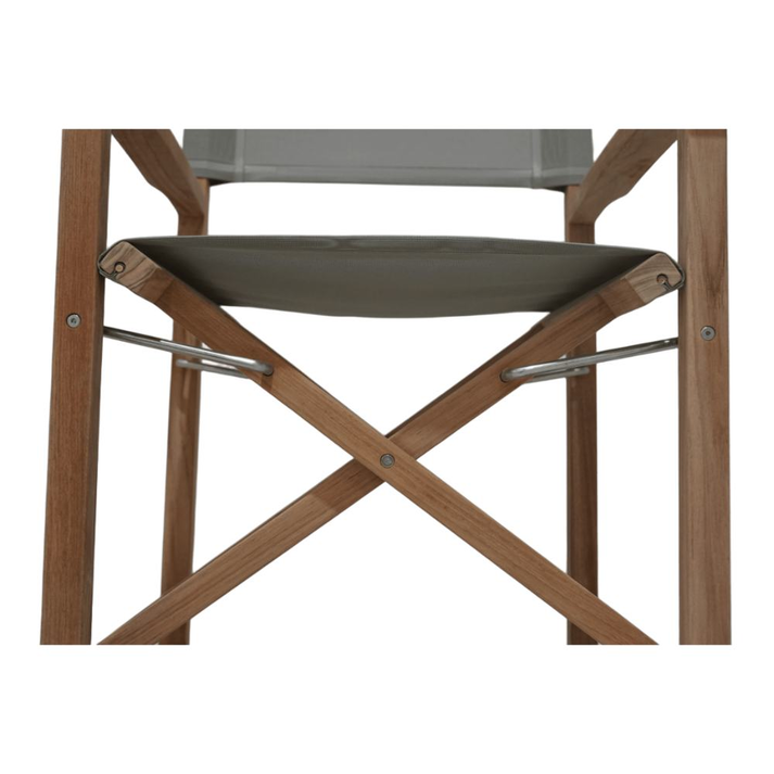 DOPO Πολυθρόνα Σκηνοθέτη Teak Με Taupe Textiline 58x52x86cm