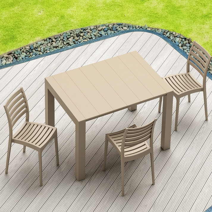 VEGAS TAUPE 100X180/220Χ75εκ. ΕΠΕΚΤ.ΤΡΑΠΕΖΙ ΠΟΛ/ΝΙΟΥ