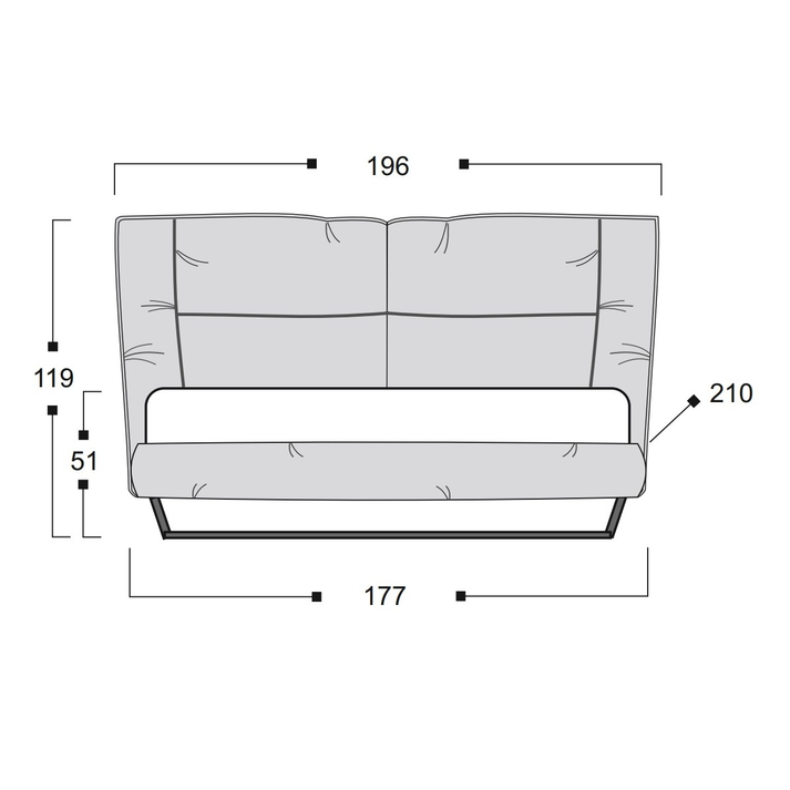 NABUK 1 Κρεβάτι Ελληνικής Κατασκευής 210x196xH119cm (Για Στρώμα 160x200)