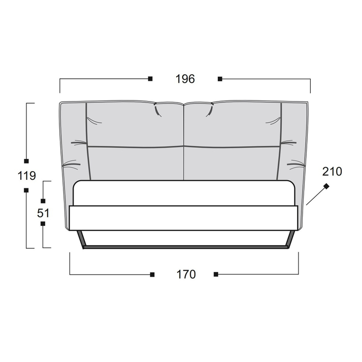 NABUK M4 Κρεβάτι Ελληνικής Κατασκευής 210x196xH119cm (Για Στρώμα 160x200)