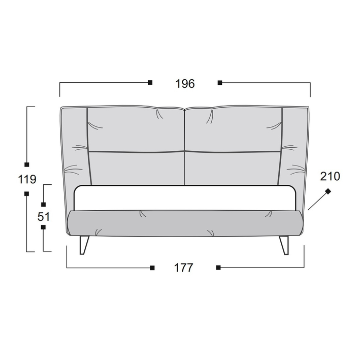 NABUK 8 Κρεβάτι Ελληνικής Κατασκευής 210x196xH119cm (Για Στρώμα 160x200)