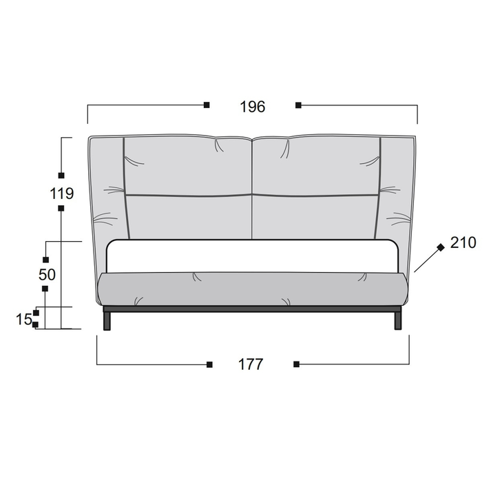 NABUK 9 Κρεβάτι Ελληνικής Κατασκευής 210x196xH119cm (Για Στρώμα 160x200)
