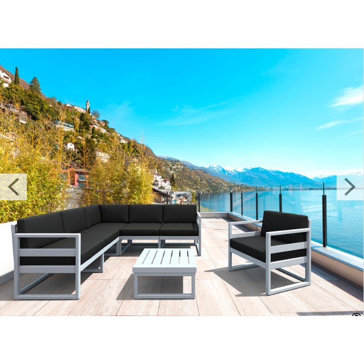 MYKONOS ΓΩΝΙΑ SET SILVER GREY ΜΕ ΜΑΞΙΛΑΡΙΑ ΠΟΛ/ΝΙΟΥ (+ΤΡΑΠ.65εκ.)