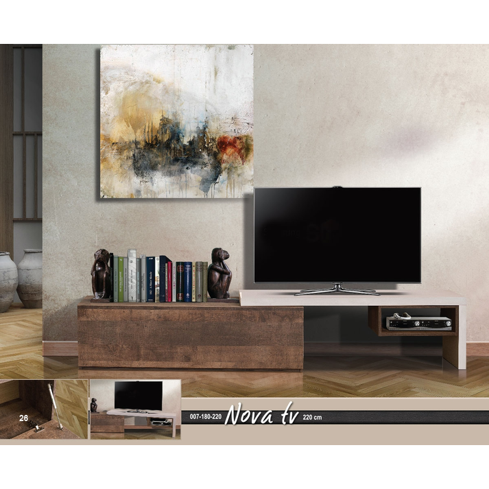 Nova Έπιπλο Τηλεόρασης Ξύλινο Ελληνικής Κατασκευής 220x40xH40-45cm