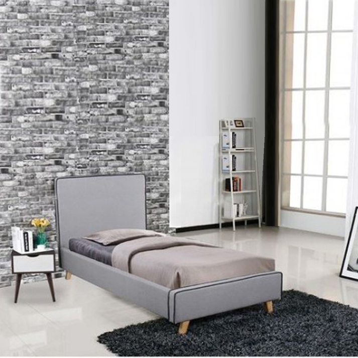 MORISSON Κρεβάτι Μονό, για Στρώμα 90x190cm, Ύφασμα Ανοιχτό Γκρι