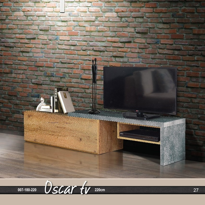 Oscar Έπιπλο Τηλεόρασης Ξύλινο Ελληνικής Κατασκευής 220x40xH40-45cm