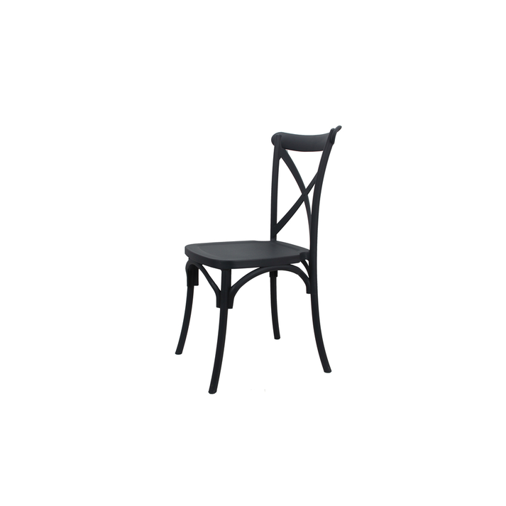 Napoli Stackable Polypropylene Chair Black 48x52x91 cm