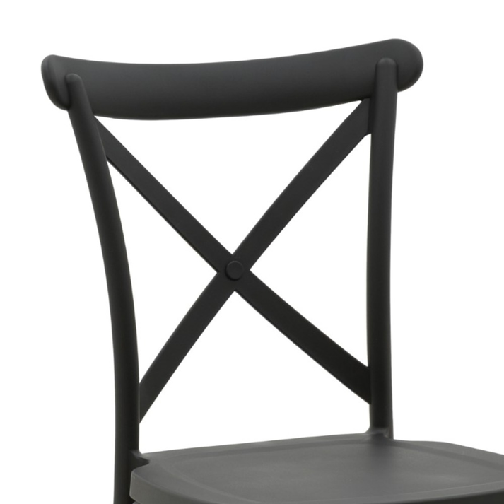 Napoli Stackable Polypropylene Chair Black 48x52x91 cm