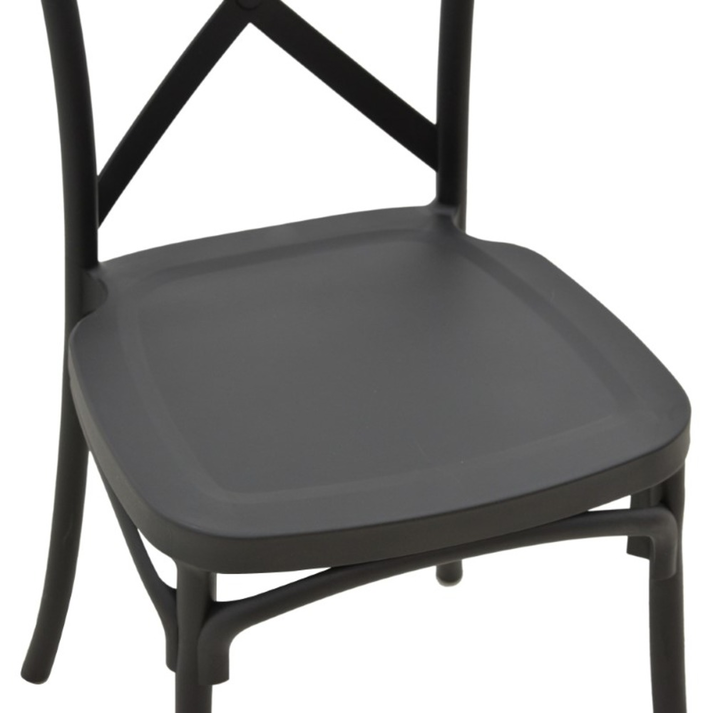 Napoli Stackable Polypropylene Chair Black 48x52x91 cm