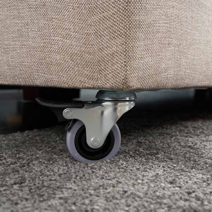 Γωνιακός καναπές - κρεβάτι Manama δεξιά γωνία υφασμάτινος χρώμα κρεμ 280x206x85εκ.