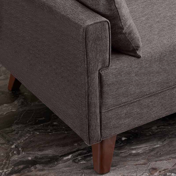 Καναπές Bella διθέσιος υφασμάτινος χρώμα καφέ 177x81x85εκ.