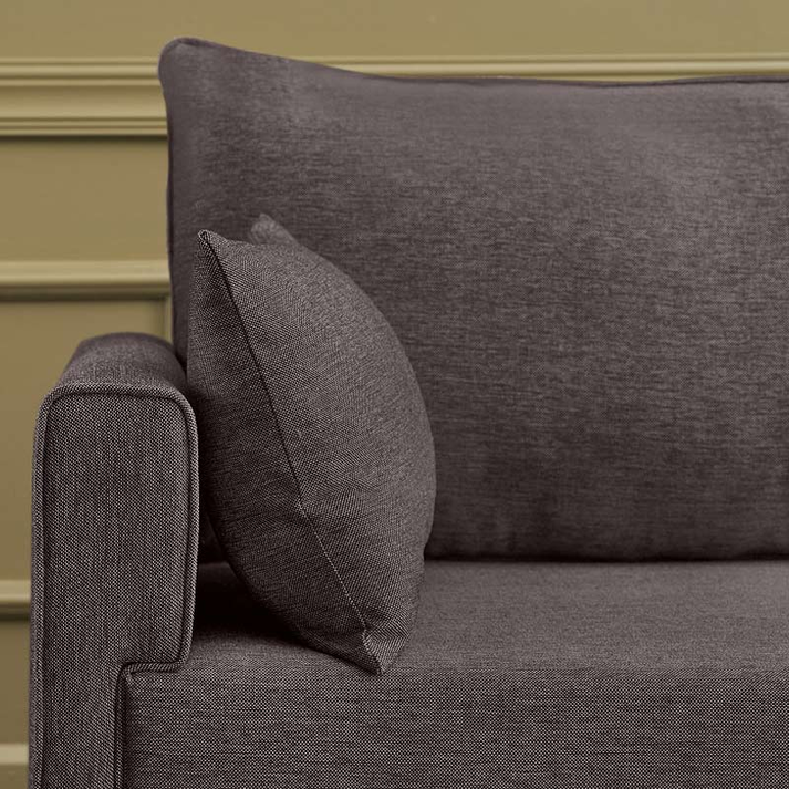 Καναπές Bella τριθέσιος υφασμάτινος χρώμα καφέ 208x81x85εκ.