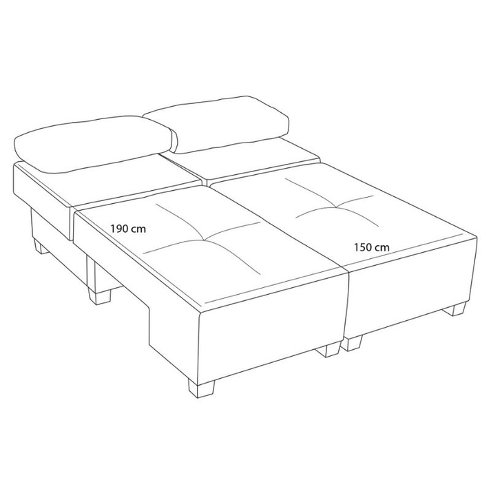 Καναπές - κρεβάτι πολυμορφικός Perenna τριθέσιος υφασμάτινος χρώμα ανθρακί 233x93x83εκ.