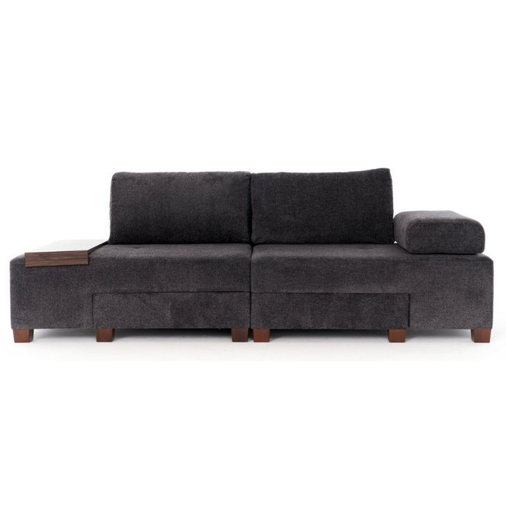 Καναπές - κρεβάτι πολυμορφικός Perenna τριθέσιος υφασμάτινος χρώμα ανθρακί 233x93x83εκ.