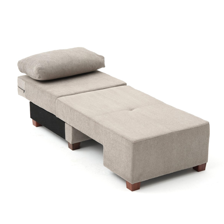 Πολυθρόνα - κρεβάτι Perenna υφασμάτινη χρώμα γκρι 116x93x83εκ.