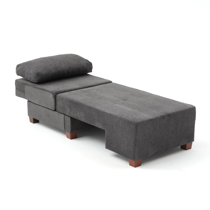 Πολυθρόνα - κρεβάτι Perenna υφασμάτινη χρώμα ανθρακί 116x93x83εκ.