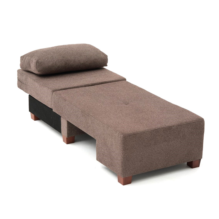 Πολυθρόνα - κρεβάτι Perenna υφασμάτινη χρώμα καφέ 116x93x83εκ.