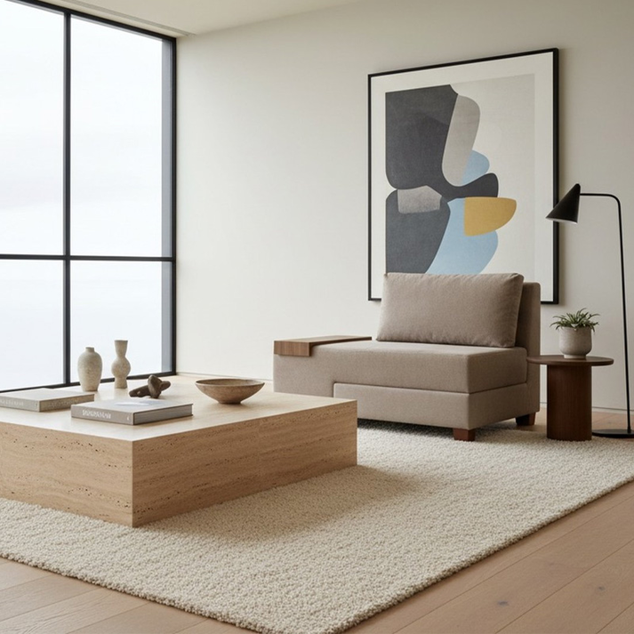 Πολυθρόνα - κρεβάτι Perenna υφασμάτινη χρώμα μπεζ 116x93x83εκ.