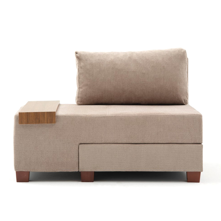 Πολυθρόνα - κρεβάτι Perenna υφασμάτινη χρώμα μπεζ 116x93x83εκ.