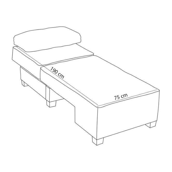 Πολυθρόνα - κρεβάτι Perenna υφασμάτινη χρώμα μπεζ 116x93x83εκ.