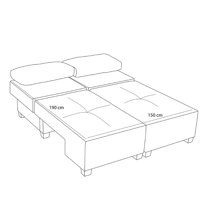 Καναπές - κρεβάτι πολυμορφικός Perenna τριθέσιος υφασμάτινος χρώμα κρεμ 233x93x83εκ.