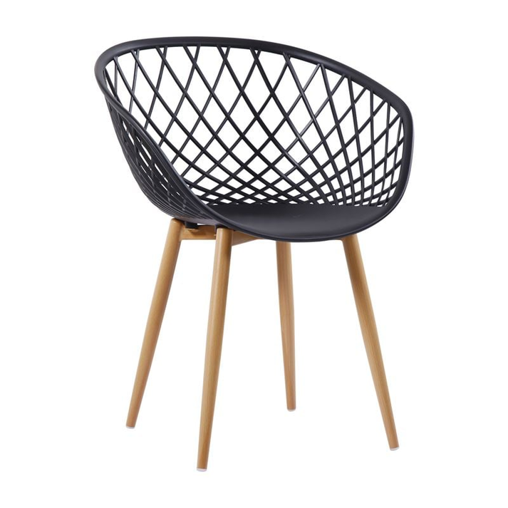 REX Πολυθρόνα-Pro Μέταλλο Βαφή Φυσικό, PP-UV Μαύρο