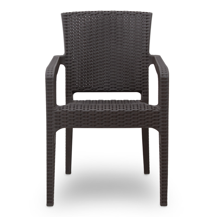 Σετ τραπεζαρία κήπου Callan 5τμχ πολυπροπυλενίου τραπέζι 120x70 - πολυθρόνα recycled χρώμα καφέ