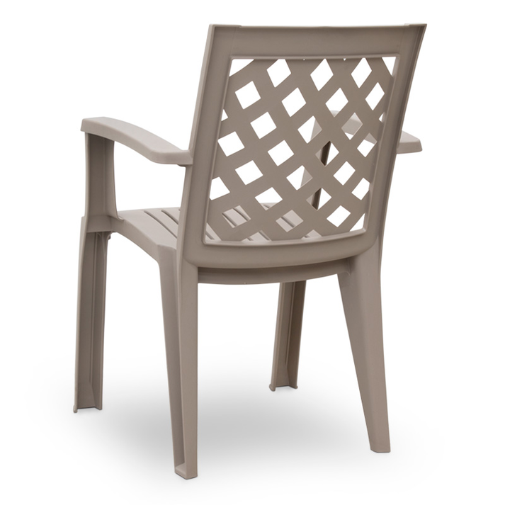 Σετ τραπεζαρία κήπου Callan 5τμχ πολυπροπυλενίου τραπέζι 120x70 - πολυθρόνα χρώμα cappuccino