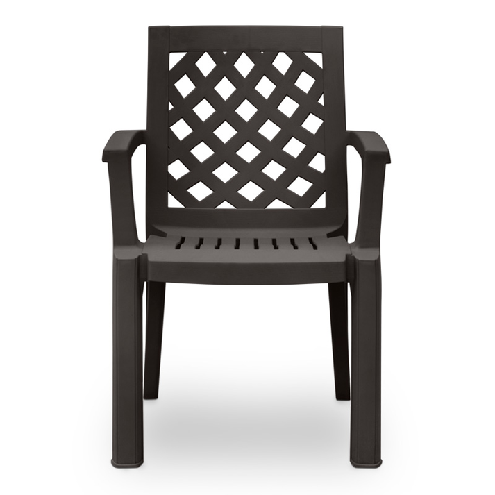 Σετ τραπεζαρία κήπου Callan 5τμχ πολυπροπυλενίου τραπέζι 140x80 - πολυθρόνα χρώμα καφέ