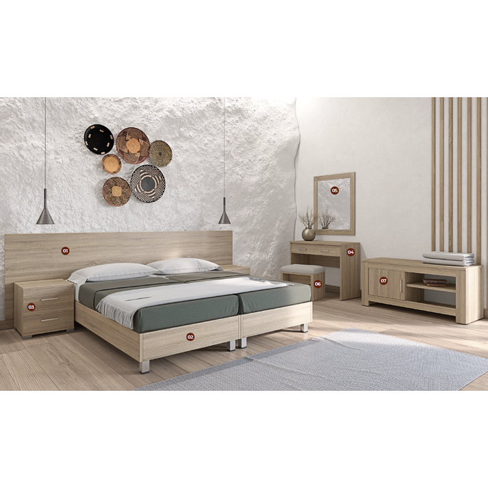 ΣΥΝΘΕΣΗ ΚΡΕΒΑΤΟΚΑΜΑΡΑΣ 7 ΤΕΜΑΧΙΑ ALN HOTEL (ΓΙΑ 2 ΣΤΡΩΜΑΤΑ 90X190) No3 