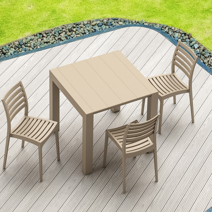 VEGAS TAUPE 100X100/140Χ75εκ. ΕΠΕΚΤ.ΤΡΑΠΕΖΙ ΠΟΛ/ΝΙΟΥ