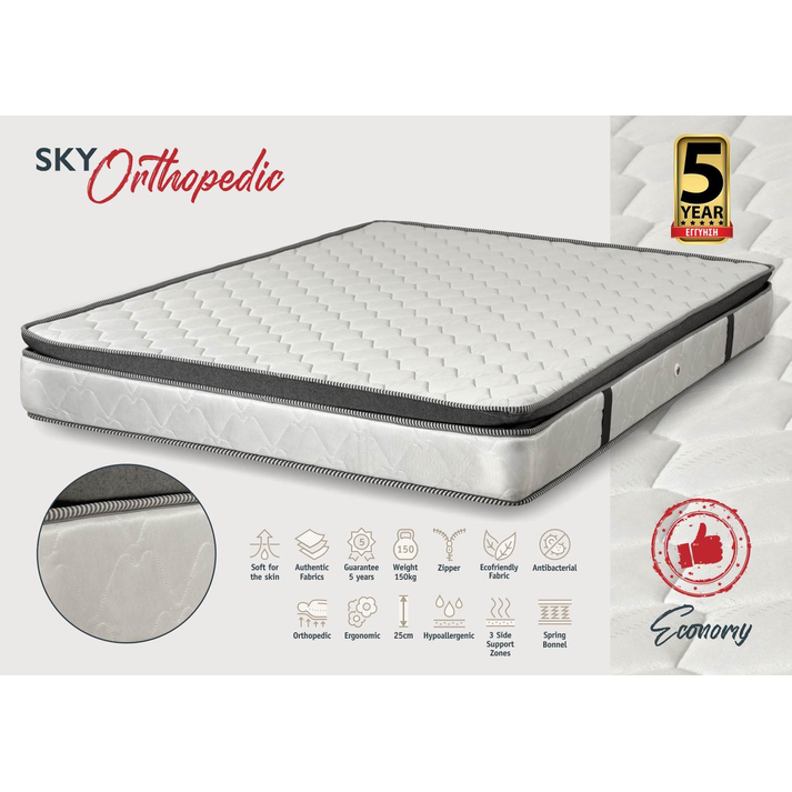 KPS ΣΤΡΩΜΑ ΜΕ ΑΝΩΣΤΡΩΜΑ SKY ORTHOPEDIC ECONOMY 90/100/110/120/130/140/150/160/170/180