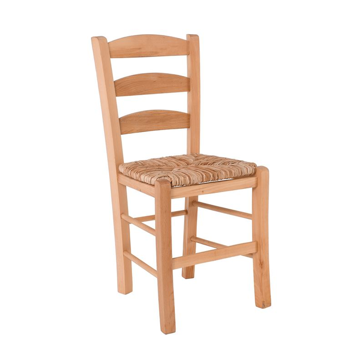 ΣΚΥΡΟΣ Καρέκλα Οξιά Βαφή Εμποτισμού Φυσικό, Κάθισμα Ψάθα