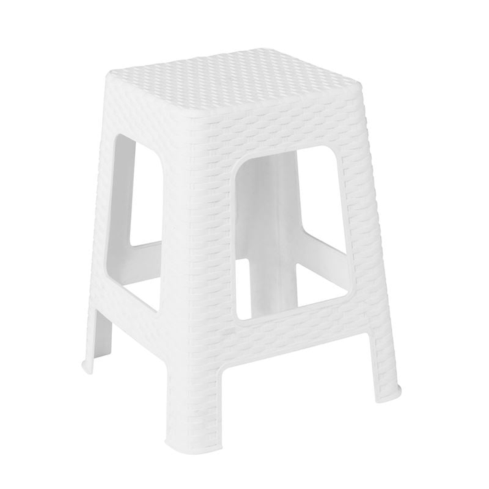 SQUARE Σκαμπό Βοηθητικό Κήπου- Μπάνιου Στοιβαζόμενο, PP Απόχρωση Άσπρο