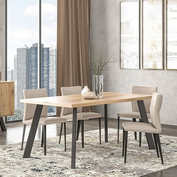 Τραπεζαρία Ελληνικής Κατασκευής No5 140/158.5x90xH78cm