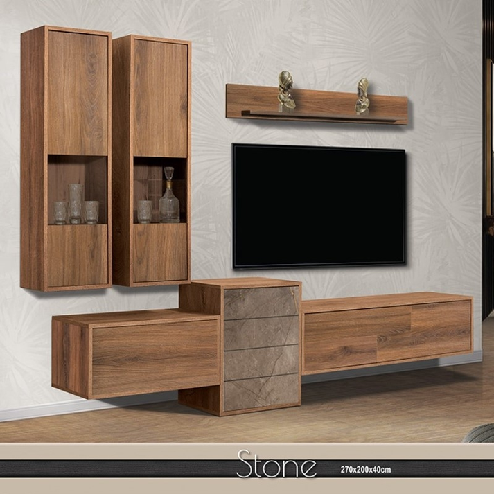 STONE Σύνθεση Σαλονιού Ελληνικής Κατασκευής 3 Τεμαχίων 270x40x200cm